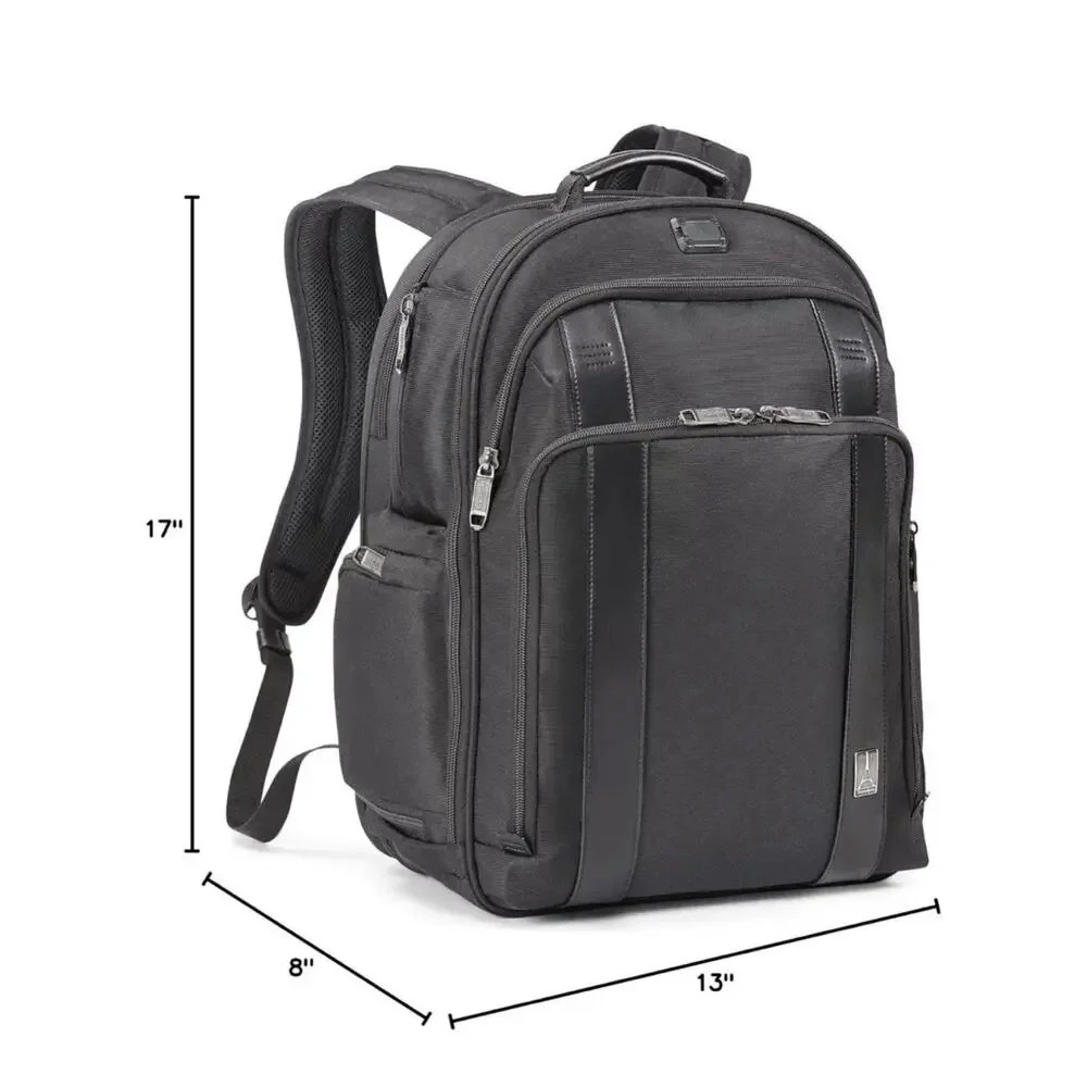 Travelpro Crew Executive Choice 2 Backpack Laptop RFID USB Leather Trim Like New